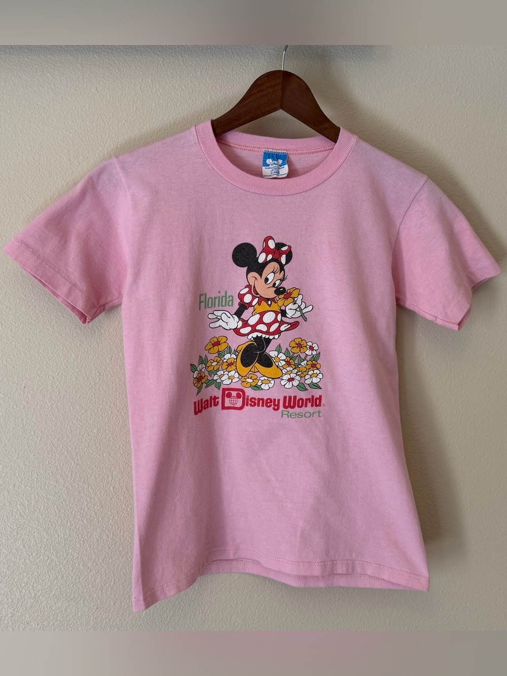 Vintage 80s Disney Minnie Mouse Baby Tee Single Stitch Made USA Gigi Hadid S - Picture 5 of 11